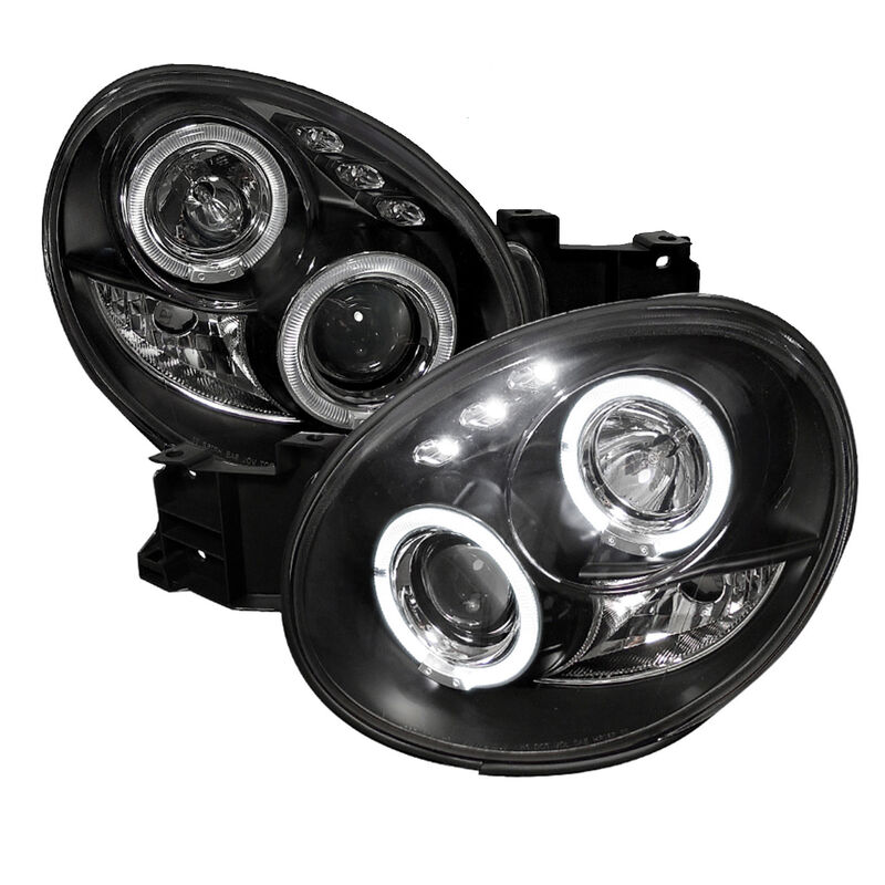 Black LED Angel Eyes Projector Headlights Fit For Subaru Impreza WRX STI GD 2000-2002