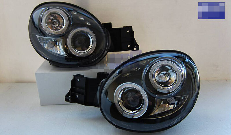 Black LED Angel Eyes Projector Headlights Fit For Subaru Impreza WRX STI GD 2000-2002
