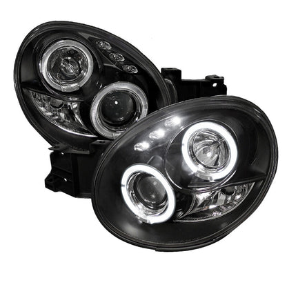 Black LED Angel Eyes Projector Headlights Fit For Subaru Impreza WRX STI GD 2000-2002