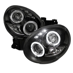 Black LED Angel Eyes Projector Headlights Fit For Subaru Impreza WRX STI GD 2000-2002