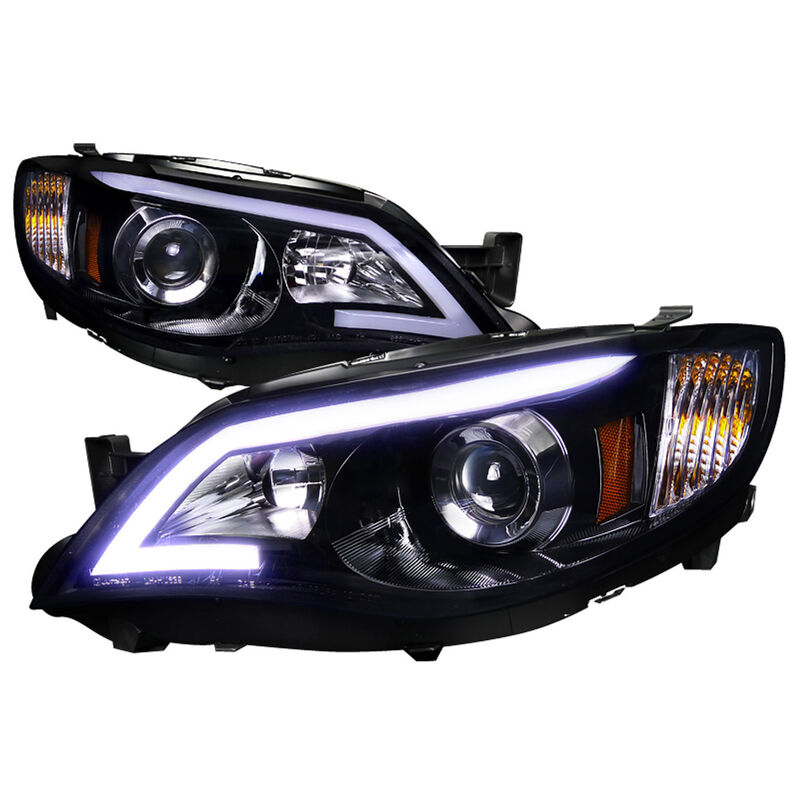 Black LED DRL Projector Headlights Fit For Subaru Impreza RS WRX STI G3 2008-2013