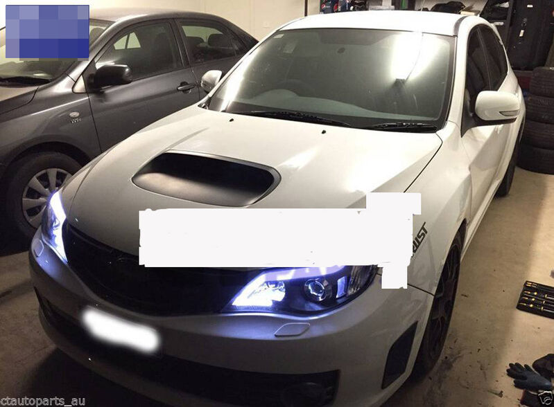 Black LED DRL Projector Headlights Fit For Subaru Impreza RS WRX STI G3 2008-2013
