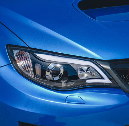 Black LED DRL Projector Headlights Fit For Subaru Impreza RS WRX STI G3 2008-2013