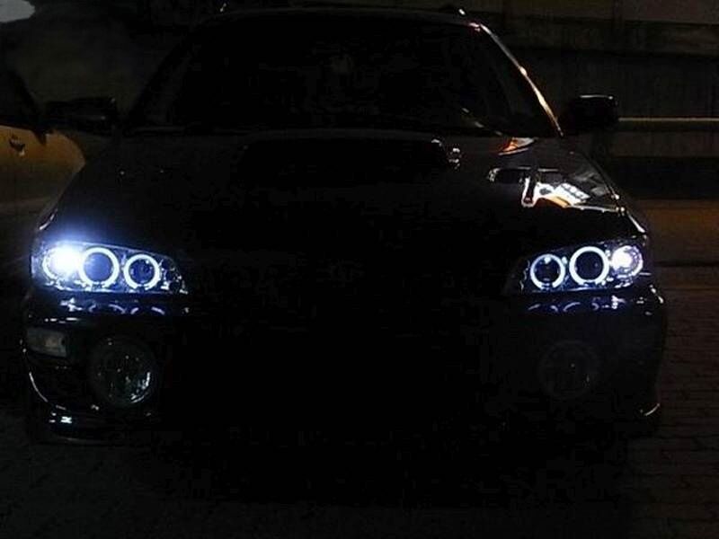 Clear Angel Eye LED Projector Headlights Fit For Subaru Impreza WRX STI GC8 1992-2000