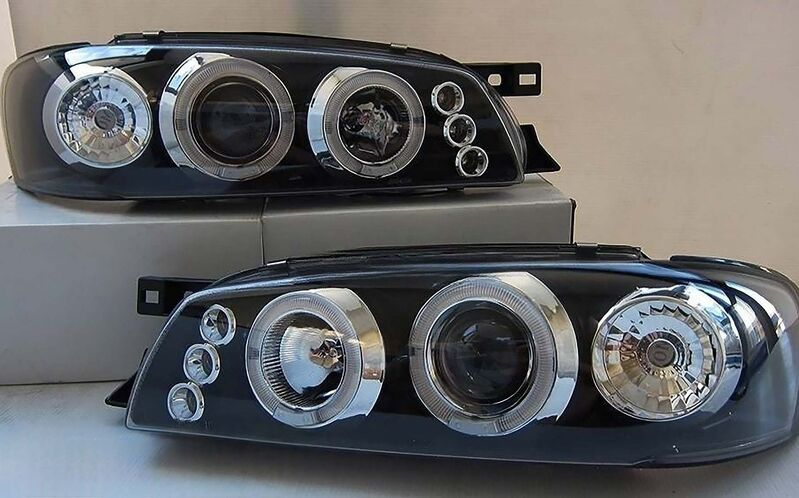 Black Angel Eye LED Projector Headlights Fit For Subaru Impreza WRX STI GC8 1992-2000