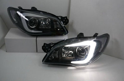 LED 3D Stripe DRL Projector Headlights Fit For Subaru Impreza WRX GD HID TYPE 2005-2007
