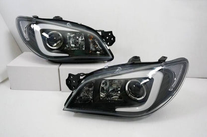 LED 3D Stripe DRL Projector Headlights Fit For Subaru Impreza WRX GD HID TYPE 2005-2007