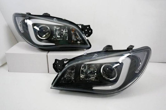 LED 3D Stripe DRL Projector Headlights Fit For Subaru Impreza WRX GD HID TYPE 2005-2007