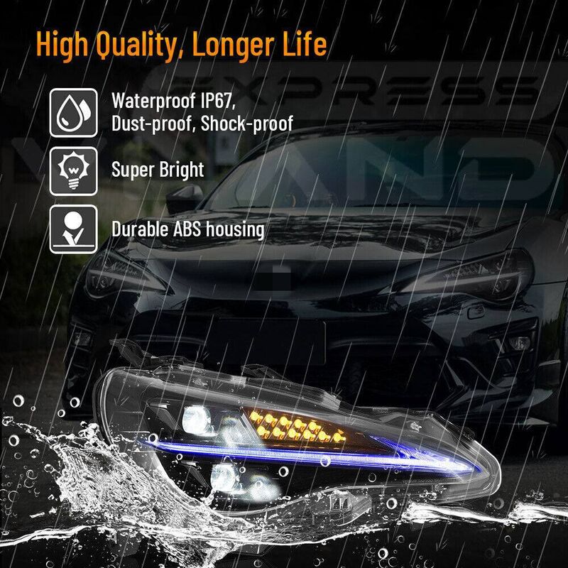 3D Full LED Headlights W/Animation Fit For Subaru BRZ Toyota 86 2012-2020