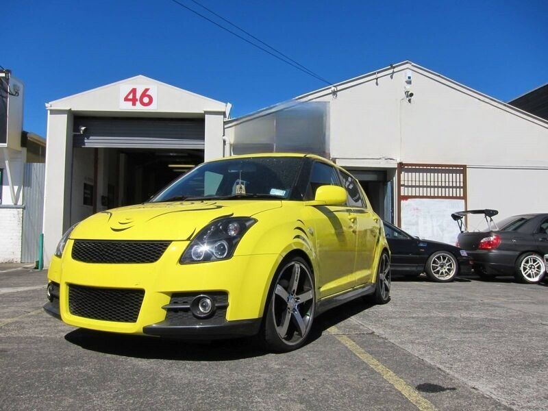 Black LED Angel Eyes Projector Headlights Fit For Suzuki Swift Sport 2004-2010
