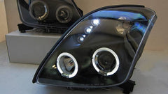 Black LED Angel Eyes Projector Headlights Fit For Suzuki Swift Sport 2004-2010