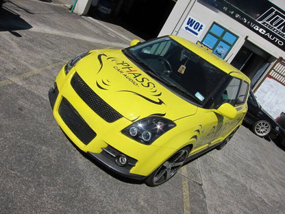 Black LED Angel Eyes Projector Headlights Fit For Suzuki Swift Sport 2004-2010