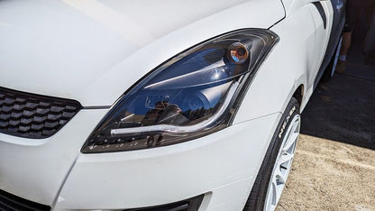 Black LED DRL Angel Eye Projector Headlights Fit For Suzuki Swift 2011-2016