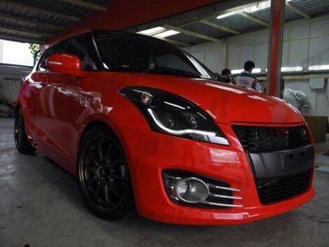 Black LED DRL Angel Eye Projector Headlights Fit For Suzuki Swift 2011-2016