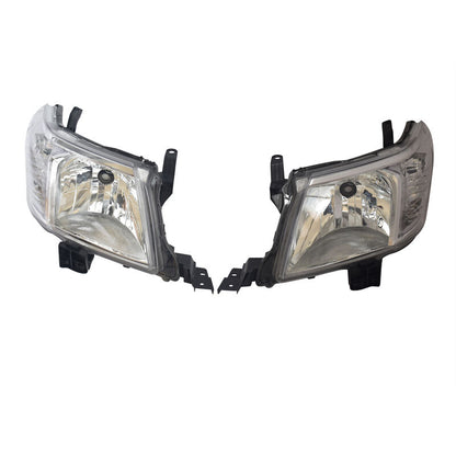 Pair of Head Light Lamp Fit For Toyota Hilux 2011-2015 2WD 4WD Ute Chrome LH+RH