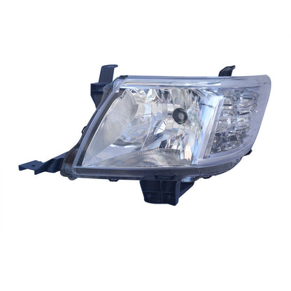 Pair of Head Light Lamp Fit For Toyota Hilux 2011-2015 2WD 4WD Ute Chrome LH+RH