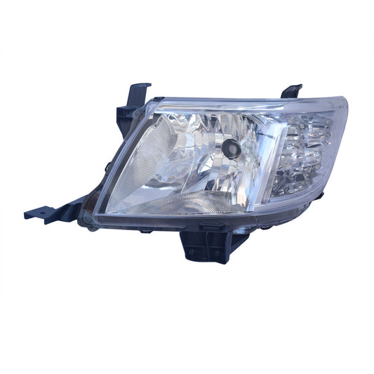 Pair of Head Light Lamp Fit For Toyota Hilux 2011-2015 2WD 4WD Ute Chrome LH+RH