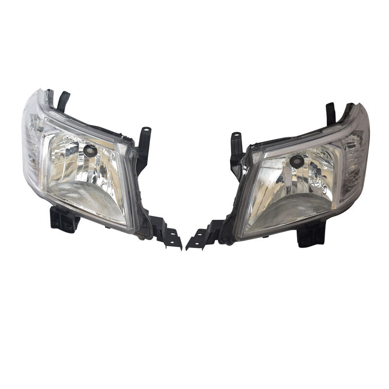 Pair of Head Light Lamp Fit For Toyota Hilux 2011-2015 2WD 4WD Ute Chrome LH+RH