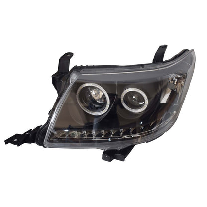 Smoke LED Headlights DRL HALO Projector Angel Eyes Fit For Toyota Hilux VIGO 2011-2015 Pair