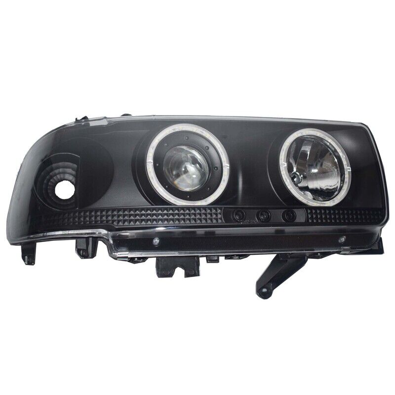Smoke Angel Eye Pair Head Lights LED Fit For Toyota Landcruiser 80 Series Halo Projector AU