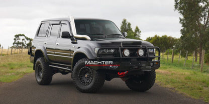 Smoke Angel Eye Pair Head Lights LED Fit For Toyota Landcruiser 80 Series Halo Projector AU