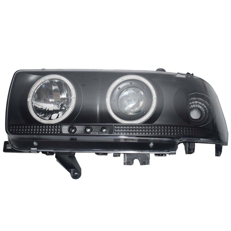 Smoke Angel Eye Pair Head Lights LED Fit For Toyota Landcruiser 80 Series Halo Projector AU