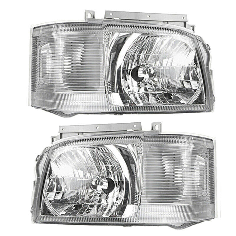 Pair Head Light Lamp Chrome Fit For Toyota Hiace TRH KDH Van Bus 2005~2010