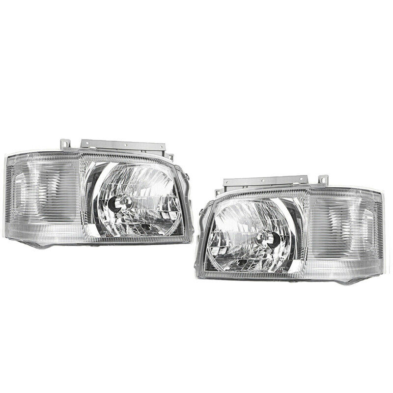 Pair Head Light Lamp Chrome Fit For Toyota Hiace TRH KDH Van Bus 2005~2010