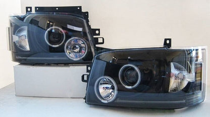 Black CCFL Angel Eyes Projector Headlights Fit For Toyota Hiace Van 2004-2010