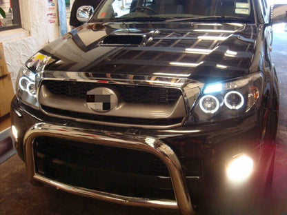 Black CCFL Angel-Eyes Projector Headlights Fit For Toyota Hilux SR5 2005-2010