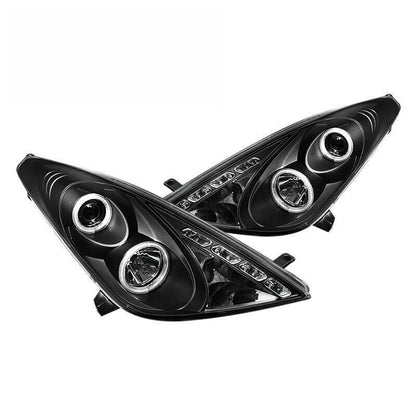 Black CCFL Angel-Eyes Projector Head Lights Fit For Toyota Celica SS2 1999-2005