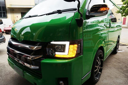 DRL LED Projector Headlights Dynamic Indicator Fit For Toyota Hiace VAN 2014-2018