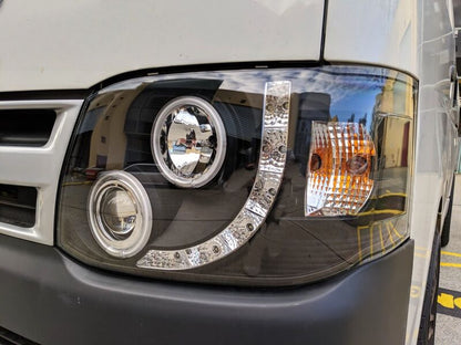 Black CCFL DRL Projector Headlights Fit For Toyota Hiace Van 2011-2014