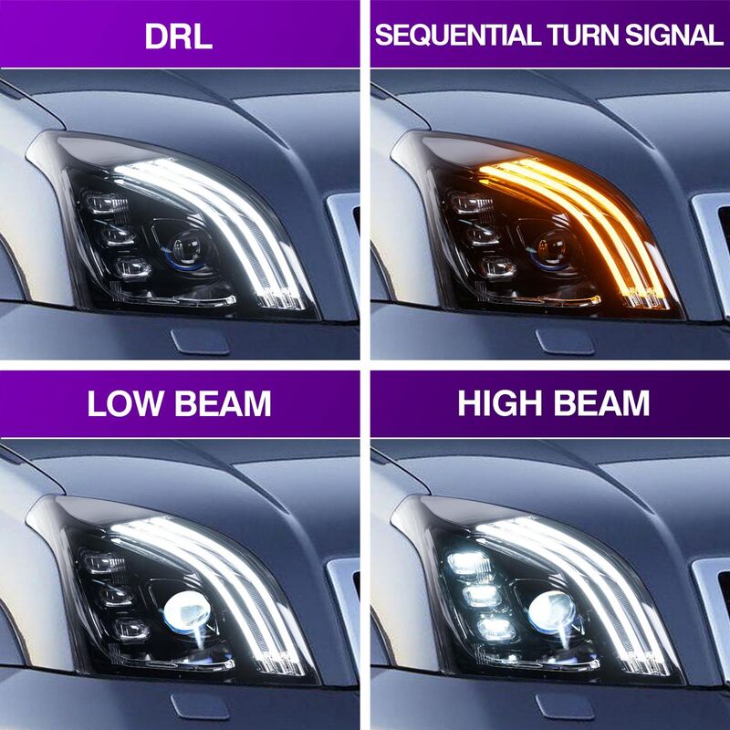 3D Demon Eye Full LED Sequential Blinker Headlights Fit For TOYOTA PRADO FJ120 2003-2009