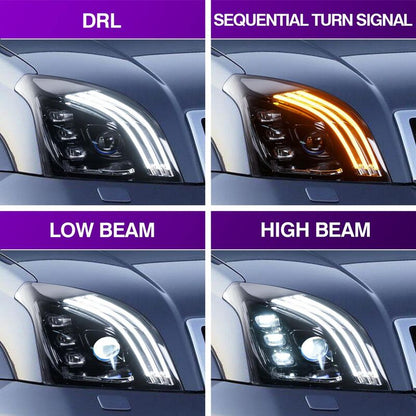 3D Demon Eye Full LED Sequential Blinker Headlights Fit For TOYOTA PRADO FJ120 2003-2009