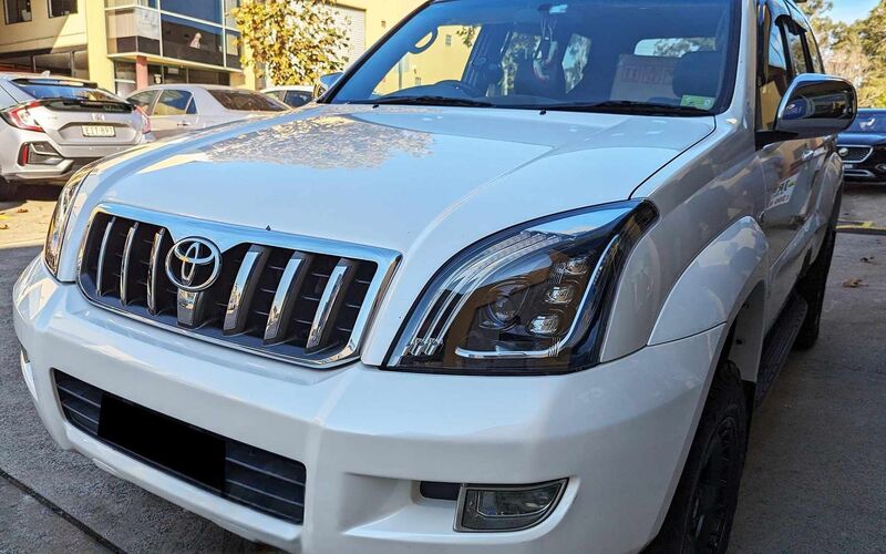 3D Demon Eye Full LED Sequential Blinker Headlights Fit For TOYOTA PRADO FJ120 2003-2009