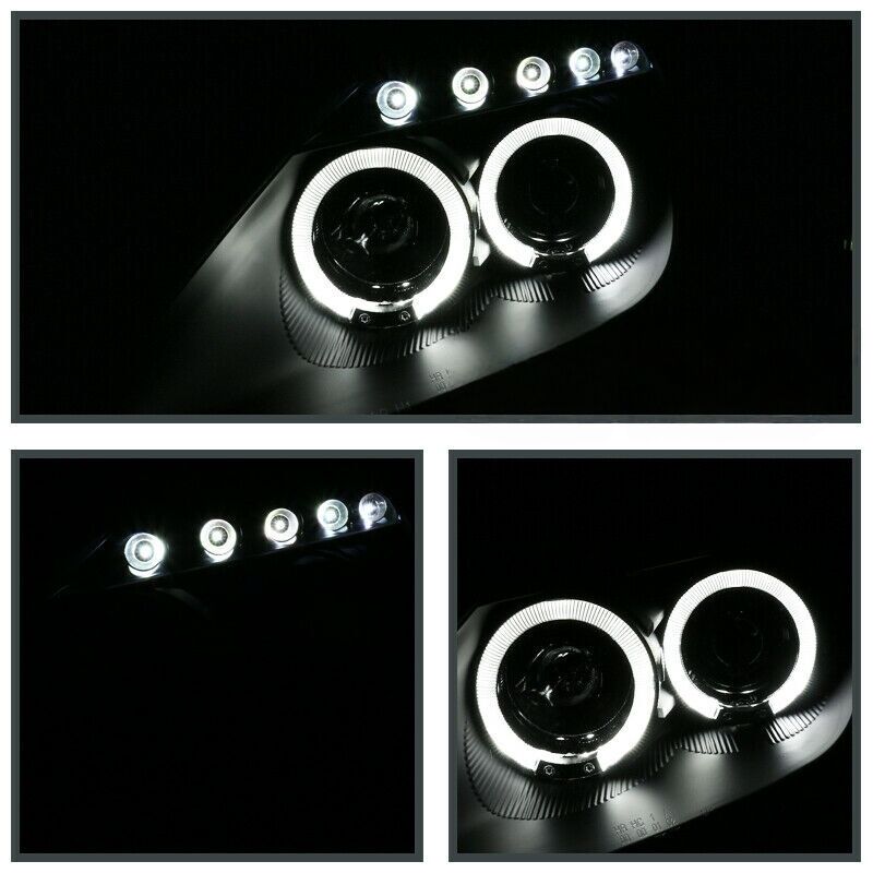 Black LED Angel-Eyes Projector Head Lights Fit For Toyota Celica SS2 1999-2005