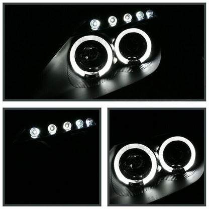 Black LED Angel-Eyes Projector Head Lights Fit For Toyota Celica SS2 1999-2005