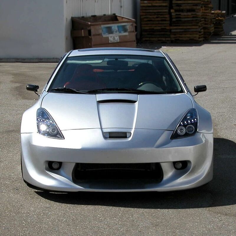 Black LED Angel-Eyes Projector Head Lights Fit For Toyota Celica SS2 1999-2005