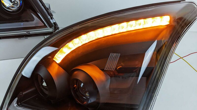 3D LED DRL Dual Projector Head Lights Fit For Toyota Prado FJ120 2003-2009
