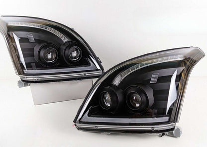 3D LED DRL Dual Projector Head Lights Fit For Toyota Prado FJ120 2003-2009