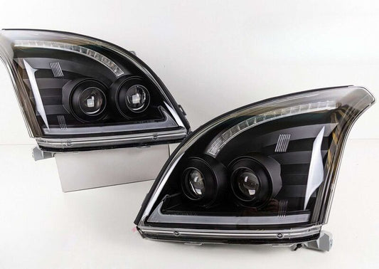 3D LED DRL Dual Projector Head Lights Fit For Toyota Prado FJ120 2003-2009