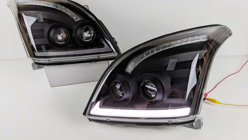 3D LED DRL Dual Projector Head Lights Fit For Toyota Prado FJ120 2003-2009