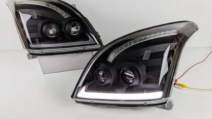 3D LED DRL Dual Projector Head Lights Fit For Toyota Prado FJ120 2003-2009