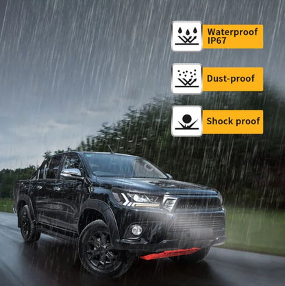 Black LED Projector Headlights Dynamic Indicators Fit For Toyota Hilux Revo 2015-2020