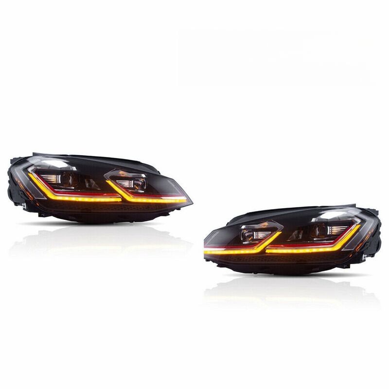 R Style DRL LED Projector Headlights LED Indicator Fit For VW Golf 7 MK7 TDI GTI 2013-2018