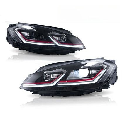 R Style DRL LED Projector Headlights LED Indicator Fit For VW Golf 7 MK7 TDI GTI 2013-2018