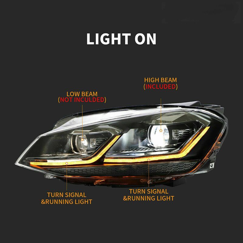 R Style DRL LED Projector Headlights LED Indicator Fit For VW Golf 7 MK7 TDI GTI 2013-2018
