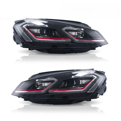 R Style DRL LED Projector Headlights LED Indicator Fit For VW Golf 7 MK7 TDI GTI 2013-2018