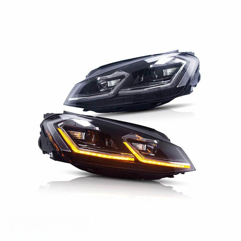 R Style DRL LED Projector Headlights LED Indicator Fit For VW Golf 7 MK7 TDI GTI 2013-2018